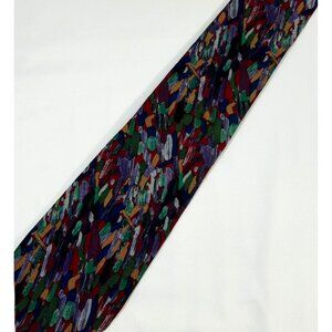Molecular Expressions By Stonehenge Silk Tie Multicolor Abstract Pattern Vintage
